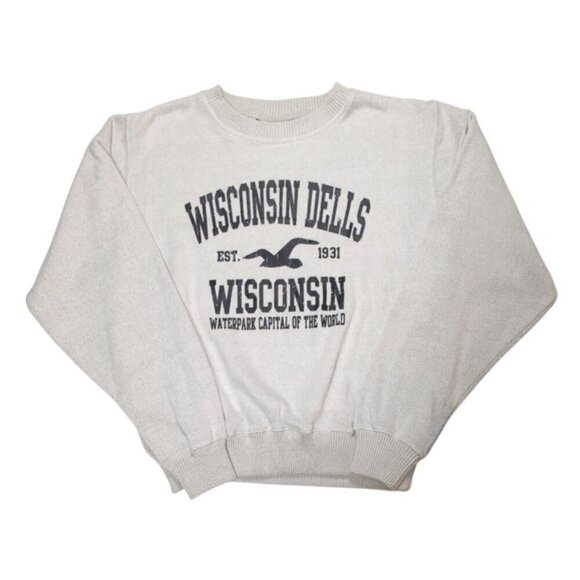 Wisconsin Dells Sweater Sweatshirt By Basix Of America Cozy Fuzzy Women's Large - Picture 1 of 10